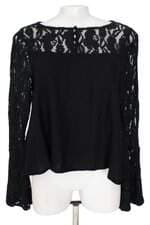 blusa tuart feminina preta com renda