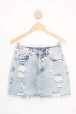 saia jeans Blue Steel feminina azul