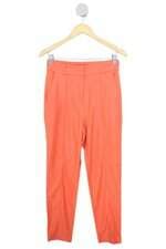 calça de tecido Shoulder feminina laranja