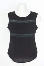 blusa kin qi feminina preta com recortes