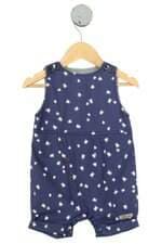 macaquinho Green kids estampado com aplique e barra italiana