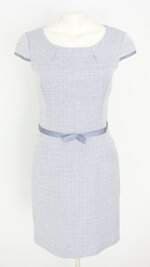 vestido gregory feminino azul com cinto e forro