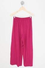 calça de tecido feminina rosa com cós com elástico e meio forro