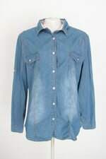 camisa jeans i miss feminina azul