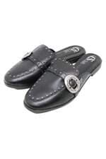 mule cs club feminino preto com aplique