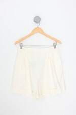 shorts simples reserva feminino off white com barra italiana e pregas