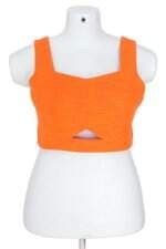cropped karen millen feminino laranja com recortes