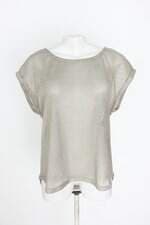 blusa gregory feminina dourada com barra mullet e transparência