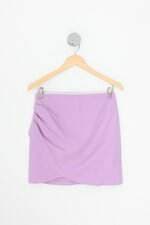 saia morina feminina lilás com drapeado