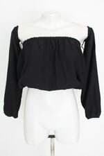 blusa YouCom feminina preta com recortes