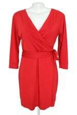 Vestido Transpassado Curto Vermelho Amaro