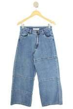 calça jeans revanche feminina azul com recortes