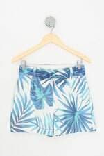 shorts vivale feminino estampado com faixa na cintura