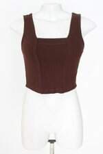 cropped Gazzy feminino marrom escuro