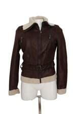 Jaqueta M.Officer Feminina Marrom Com Faixa Na Cintura e forro