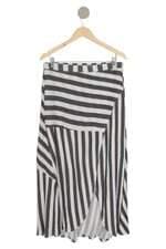 saia midi Renner feminina bicolor com fenda e meio forro