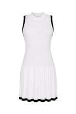 Vestido Barbara Amaral em Tricô Off White com Detalhe Preto