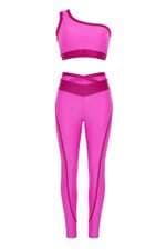 Conjunto fitness Caju Brasil feminino rosa com bojo