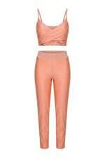 Conjunto fitness feminino Caju Brasil rosa com bojo