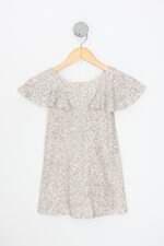 vestido zara kids cinza com forro e paetê