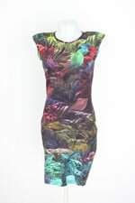 vestido topshop feminino estampado com ombreira
