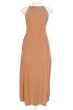 vestido lela brandão co feminino marrom com fenda