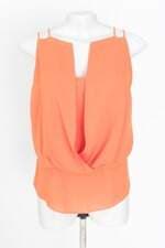blusa tvz feminina laranja com sobreposição