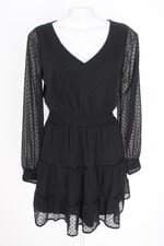 vestido Hollister feminino preto com forro e franzido