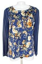 blusa Dudalina feminina azul floral