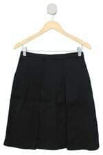 saia juliana moriya feminina preta com pregas