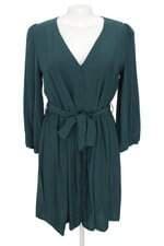 vestido majolica feminino verde com faixa na cintura e forro
