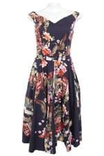 vestido Lezalez feminino azul floral com forro