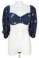 blusa cropedd Farm feminina azul