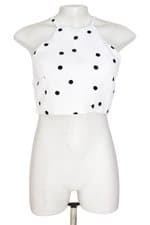 cropped afghan feminino branco com poás