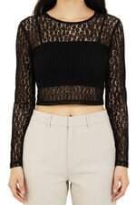 Cropped em Renda Love Trend Preto