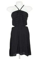 vestido laguna feminino preto com forro e pregas
