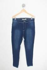 calça jeans diretriz feminina azul com pregas
