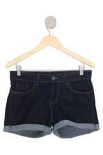 shorts jeans C&A feminino azul com barra italiana