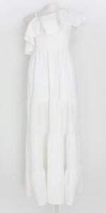 vestido feminino branco com babado e bojo