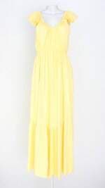 vestido sheila rodrigues feminino amarelo com fenda