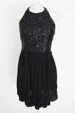 vestido animale feminino preto com forro e paetê