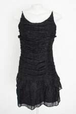 vestido abrand feminino preto com pregas