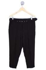 calça de tecido yegrina feminina preta com cinto