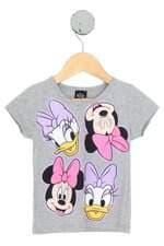 blusa Minnie Mouse kids cinza com glitter e silk