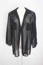 blusa orquidia feminina preta com transparência
