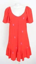 vestido Blue Steel feminino vermelho com bordado