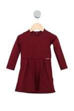 Vestido Hrradinhos Kids Vermelho Com Pied De Poule E Pregas
