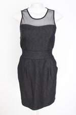vestido seiki feminino cinza com tule