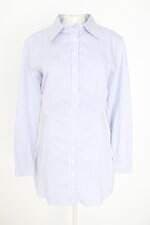 vestido chemise amaro feminino azul listrado