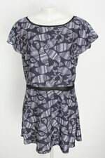 vestido amaro feminino estampado com recortes